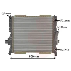 Radiateur de refroidissement pour Renault Twingo C3G avec climatisation.