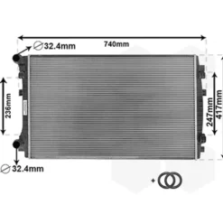 Radiateur de refroidissement moteur pour Volkswagen Golf 7