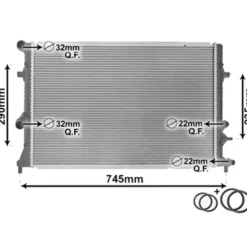 Radiateur de refroidissement moteur pour Volkswagen Golf 6 1.2 TSI