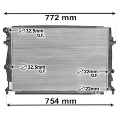 Radiateur de refroidissement moteur pour Volkswagen Golf 7 1.0 TSI et 1.2 TSI
