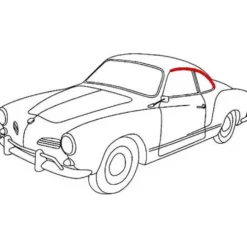 2 Rails Alu de vitre arrière Gauche pour Karmann Ghia Coupé 60 ->71