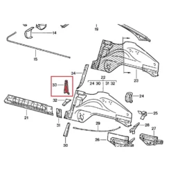 Renfort intérieur de passage de roue arrière pour Porsche 911 (1965-1983) - côté droit