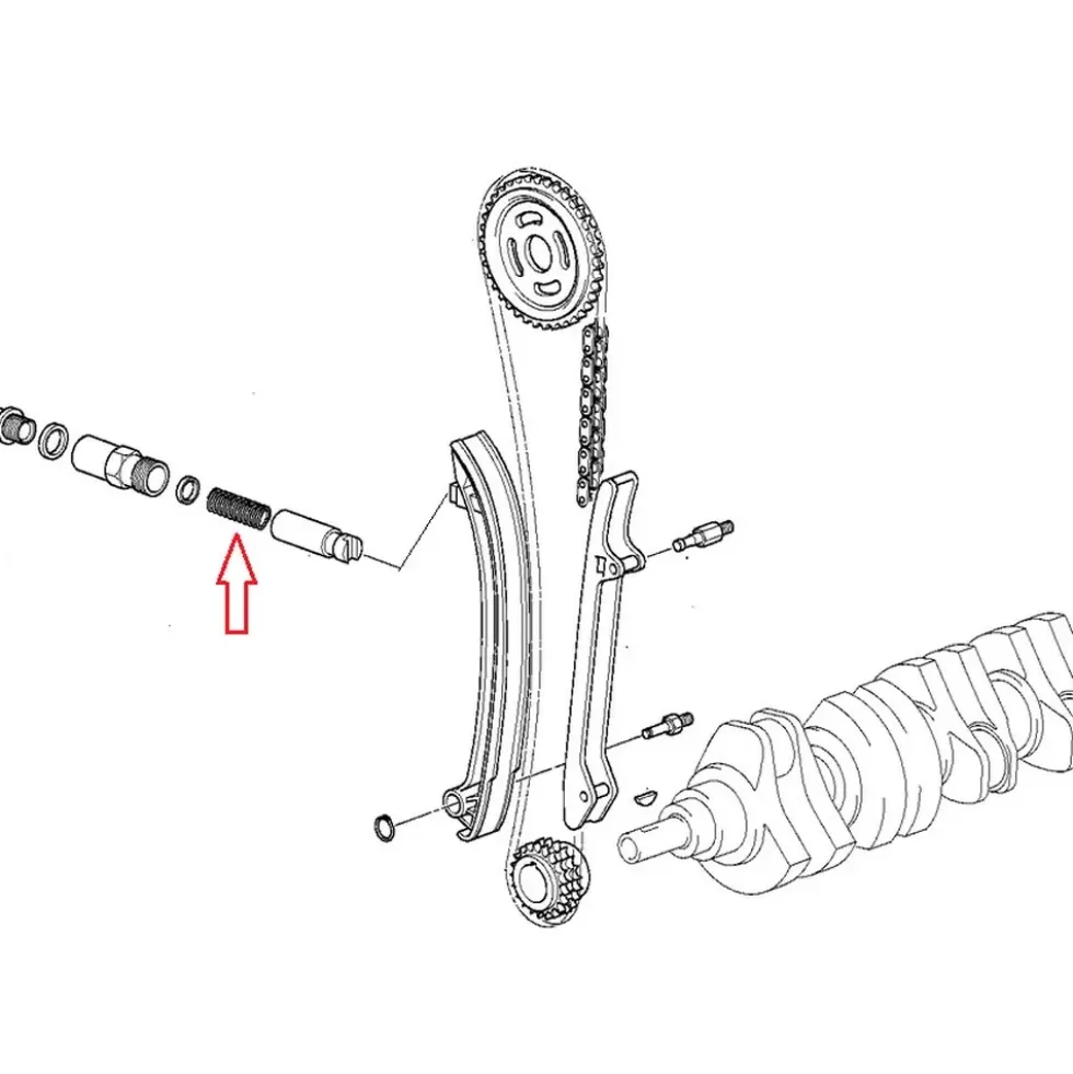 Ressort sur tendeur de chaine de distribution principale pour BMW E39