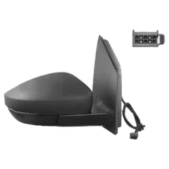Rétroviseur droit électrique Noir pour Volkswagen Polo V (6R) à partir du 11/09