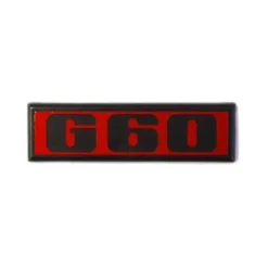 Sigle adhésif G60 noir sur fond rouge pour face arrière de VW Golf 2 GTI G60 (08/1988-07/1991)