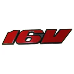 Sigle adhésif 16V rouge sur fond noir pour face arrière de VW Golf 3 GTI 16V (08/1992-08/1997)
