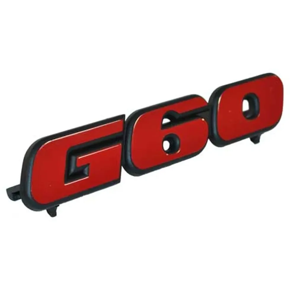 Sigle G60 de calandre 4 barrettes pour VW Golf 2 GTI G60 (08/1988-07/1991)