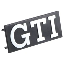 Sigle GTI chromé sur fond noir de calandre pour VW Golf 1 GTI (06/1976-12/1983)
