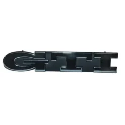 Sigle GTI chromé sur fond noir de calandre 2 barettes pour VW Golf 3 GTI 8S et 16S (09/1991-08/1997)