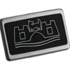 Sigle WOLFSBURG argent sur fond noir d'aile avant pour VW Golf 2 et Jetta 2 (08/1983-07/1992)