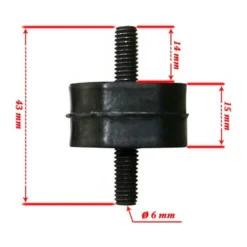 Silent-bloc caoutchouc de radiateur d'eau pour VW Polo & Audi 50, 75 ->81
