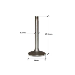 Soupape d'échappement pour 2CV fourgonnette moteur 602cc - 34x87,1x8mm