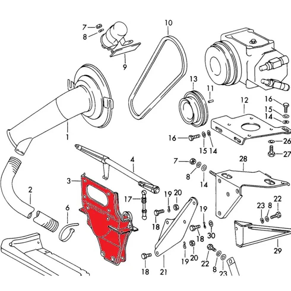 Support arrière moteur pour Porsche 911 type F (1969-1973)