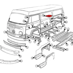 Support de batterie côté droit pour VOLKSWAGEN Combi Bay Window (08/1971-07/1979)