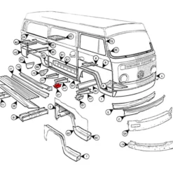 Support de cric arrière droit pour VOLKSWAGEN Combi Bay Window (1968-1979)