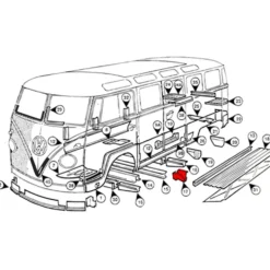 Support de cric avant gauche pour VOLKSWAGEN Combi Split Brazil (1957-1975)