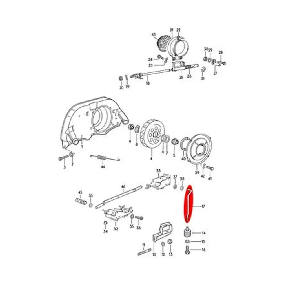 Tige de calorstat "VW Classic" sur moteur Type 1 pour Volkswagen Coccinelle & Combi