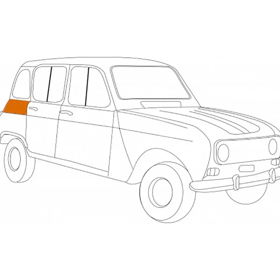 Tôle de fixation d'aile arrière droite pour Renault 4 (10/1961-01/1994)