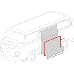 Tôle de panneau latéral de milieu extérieur gauche pour Combi Bay Window 68 ->79