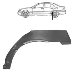 Tôle de réparation d'aile arrière gauche pour Mercedes-Benz Classe C w203 Berline (05/2000-02/2007)