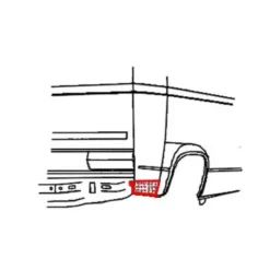 Tôle inférieure de coin d'aile arrière droite pour VOLKSWAGEN Transporter T25 (05/1979 au 07/1992)