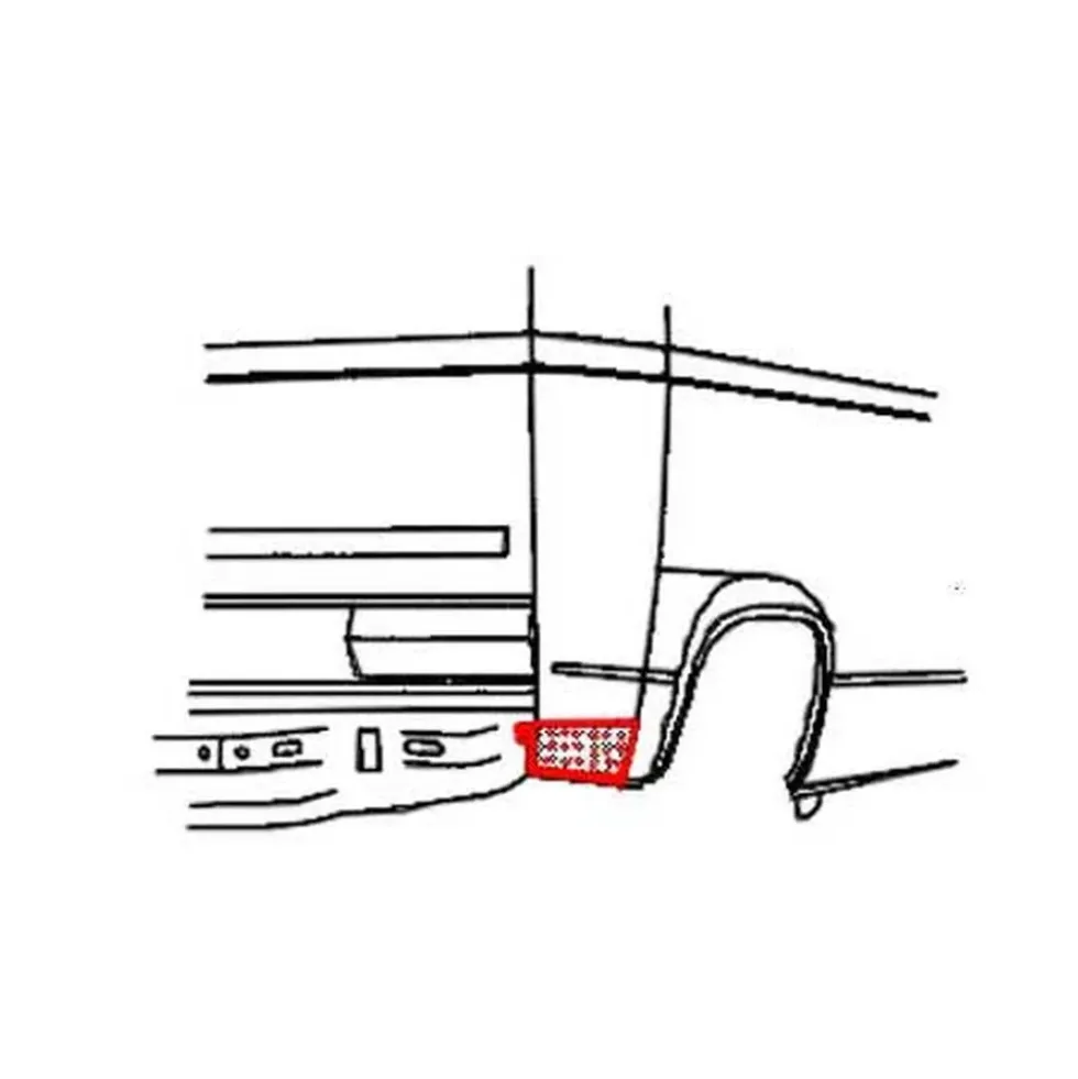 Tôle inférieure de coin d'aile arrière droite pour VOLKSWAGEN Transporter T25 (05/1979 au 07/1992)