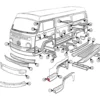 Tôle intérieure de marche avant gauche pour VOLKSWAGEN Combi Bay Window (08/1967-07/1972)