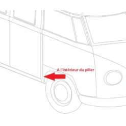 Tôle intérieure derrière aile droite pour VOLKSWAGEN Combi Split Brazil (1957-1975)