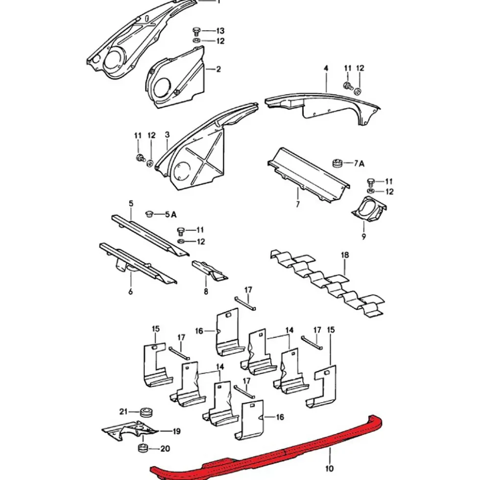 Tôle moteur arrière DANSK pour Porsche 911 type G SC (1980-1983)