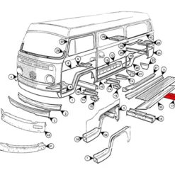 Traverse arrière pour VOLKSWAGEN Combi Bay Window (1973-1979)