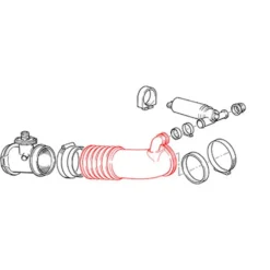 Tuyau de débitmètre d'air pour BMW Série 5 E34 8 cylindres (03/1992-06/1996)