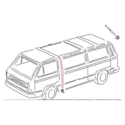 Tuyau de goulotte avant sur toit ouvrant pour VOLKSWAGEN Combi et Transporter (08/1967-07/1992)
