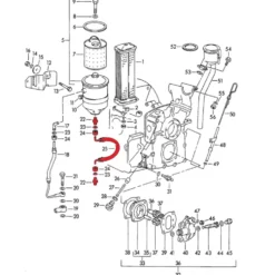 Tuyau d'huile sur boitier de filtre à huile pour Porsche 912 (1966-1969)