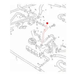 Tuyau inox entre le thermostat et le radiateur pour VW Transporteur T25 1.9 / 2.1 de 1985 à 1992