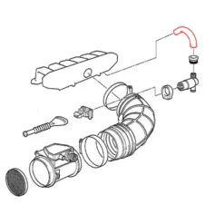 Tuyau supérieur sur soupape de ralenti pour BMW E34 depuis 09/92 ->