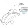 Vitre avant gauche pour VW Coccinelle 10/52 ->07/64