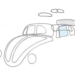 Vitre avant gauche pour VW Coccinelle 10/52 ->07/64