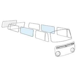 Vitre centrale gauche ou droite pour VOLKSWAGEN Combi Bay Window (08/1967-07/1979)