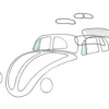 Vitre de déflecteur de porte gauche pour VOLKSWAGEN Coccinelle (10/1952-07/1964)