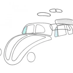 Vitre de déflecteur de porte gauche pour VOLKSWAGEN Coccinelle (10/1952-07/1964)