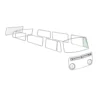 Vitre de déflecteur fixe teintée verte avant gauche pour VOLKSWAGEN Combi Bay Window (08/1967-07/1979)