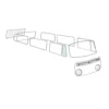 Vitre de déflecteur fixe teintée verte avant droit pour VOLKSWAGEN Combi Bay Window (08/1967-07/1979)