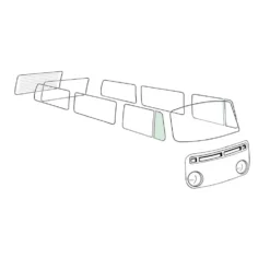 Vitre de déflecteur mobile teintée verte avant droit pour VOLKSWAGEN Combi Bay Window (08/1967-07/1979)