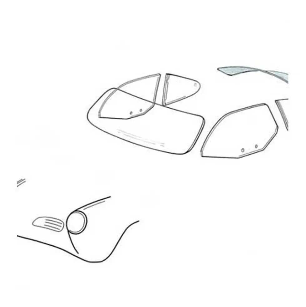 Vitre de lunette arrière dégivrante pour Karmann-Ghia Coupé 55 ->74