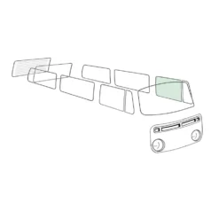 Vitre de porte avant gauche teintée verte pour VOLKSWAGEN Combi Bay Window (08/1967-07/1979)