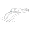 Vitre déflecteur droit pour VOLKSWAGEN 1303 cabriolet