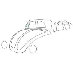 Vitre déflecteur droit pour VOLKSWAGEN 1303 cabriolet