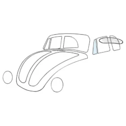 Vitre déflecteur gauche pour VOLKSWAGEN 1303 cabriolet