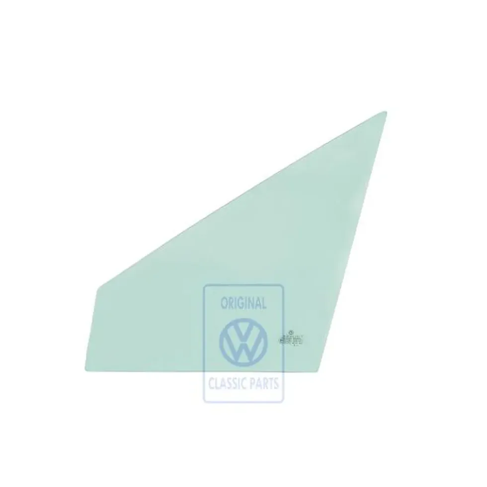 Vitre fixe de porte avant gauche pour Scirocco à partir de 1981->, version teintée verte