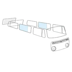Vitre 3/4 latérale arrière milieu gauche ou droite pour Combi VW Bay Window